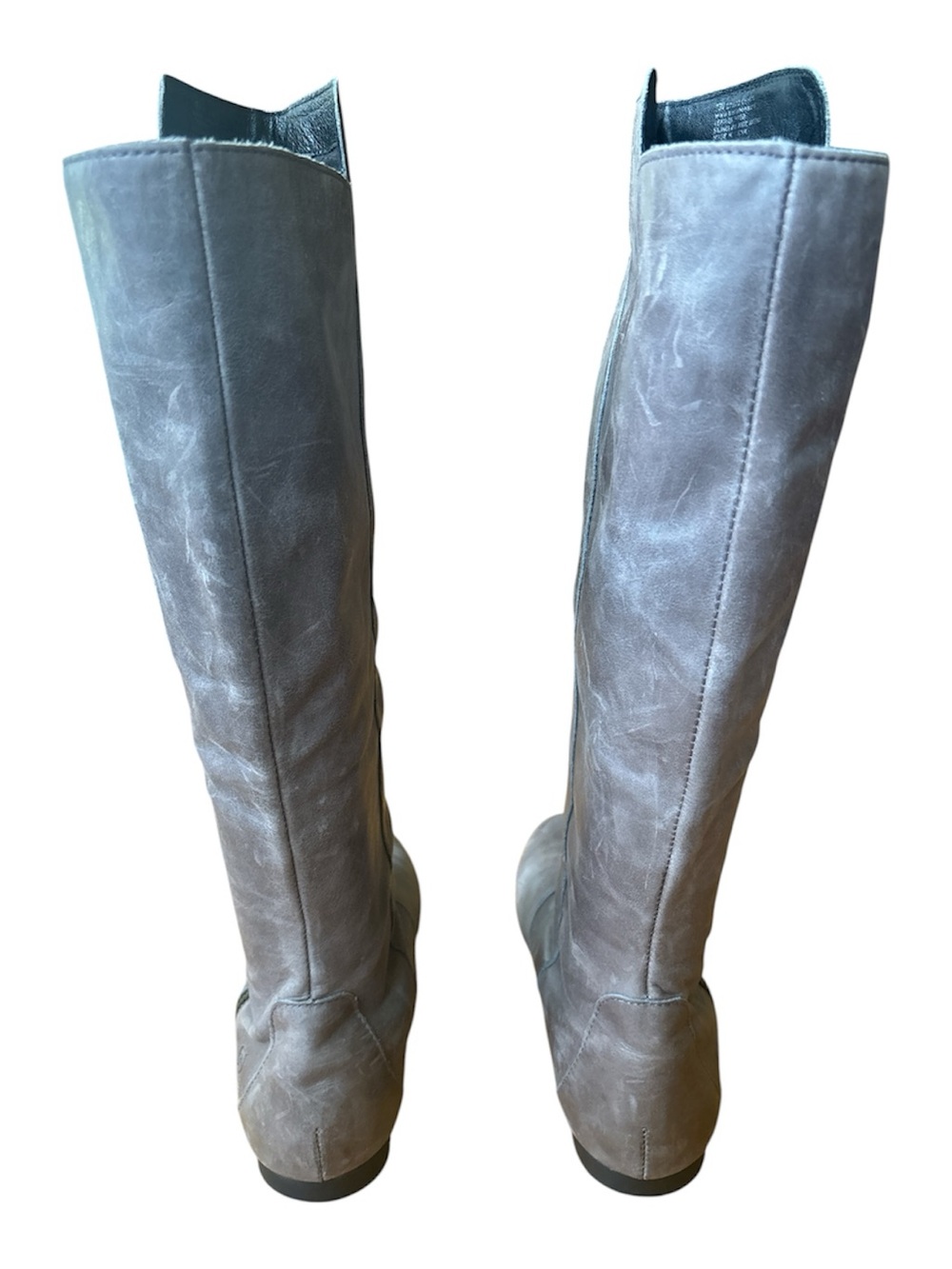 Born Women's Tall Riding Boots - Gray Leather Knee-High Zip Boot - Picture 4 of 5